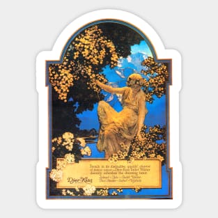 Advertisement for Djer-Kiss Toilet Water, 1917 by Maxfield Parrish Sticker